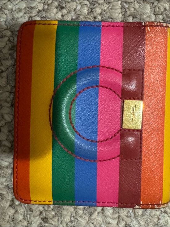 Salvatore Ferragamo Handbags - Salvatore Ferragamo Colorful Rainbow Stripe Women's Wallet - Multicolor